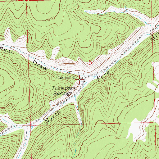Topographic Map of Caldwell Camp, CO