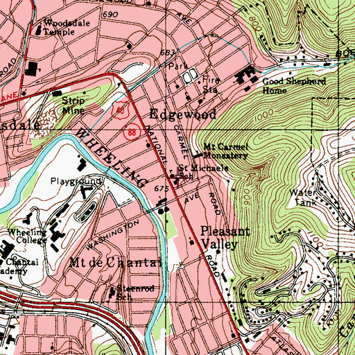 Topographic Map of Saint Michael Roman Catholic Church, WV