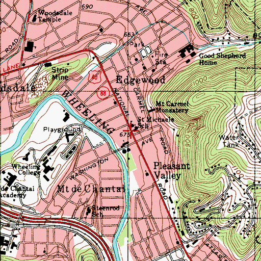 Topographic Map of Saint Michaels Convent, WV