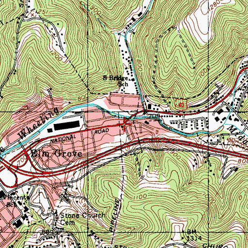 Topographic Map of Saint Pauls Episcopal Church, WV