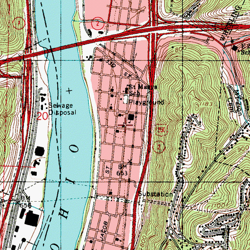 Topographic Map of Saint Pauls United Church of Christ, WV