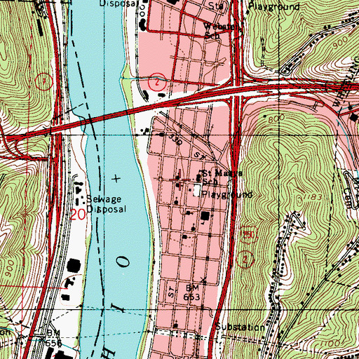 Topographic Map of Saint Stephens Evangelical Reformed Church (historical), WV