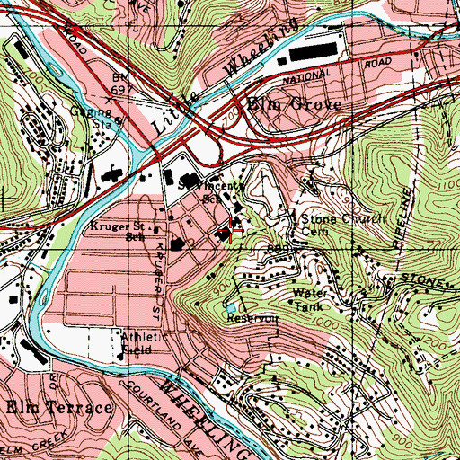 Topographic Map of Saint Vincent DePaul Roman Catholic Church, WV