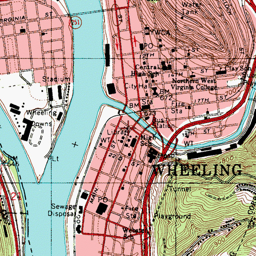 Topographic Map of Second Presbyterian Church, WV