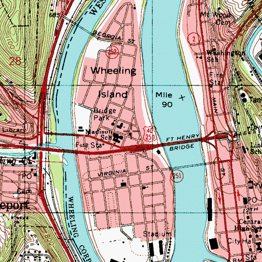 Topographic Map of The Way Memorial Temple, WV