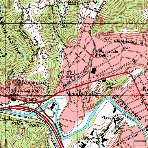 Topographic Map of Vineyard Christian Fellowship, WV