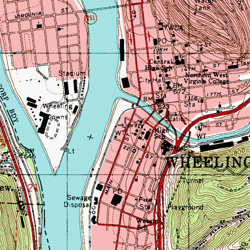 Topographic Map of The Lower Market (historical), WV