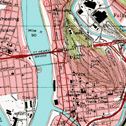Topographic Map of The Upper Market House, WV