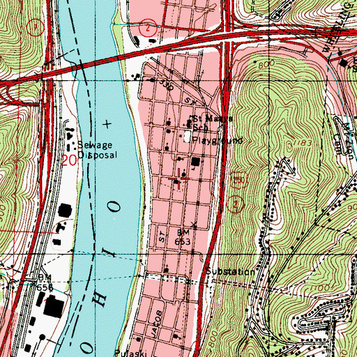 Topographic Map of Third Presbyterian Church, WV