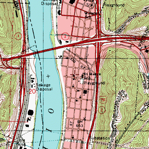 Topographic Map of Trinity Evangelical Lutheran Church, WV