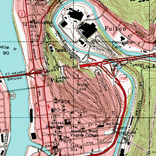 Topographic Map of Vineyard Hills, WV