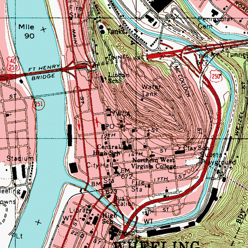 Topographic Map of Wayman African Methodist Episcopal Church, WV