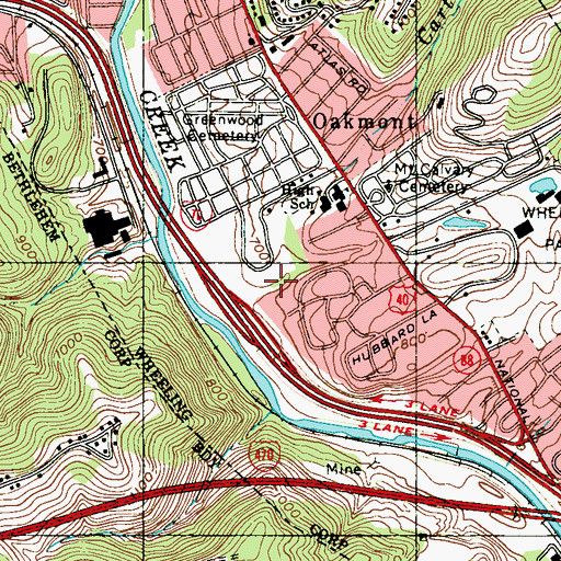 Topographic Map of Weiss Garden (historical), WV