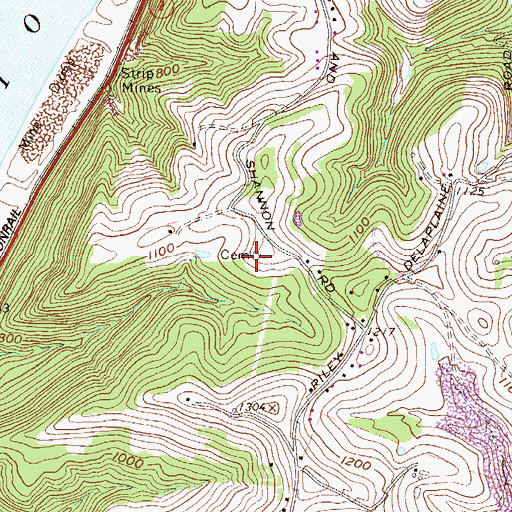 Topographic Map of Wilson Cemetery, WV