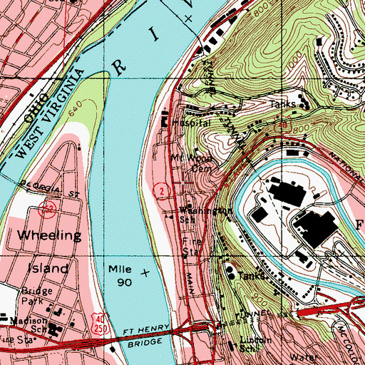 Topographic Map of Wilson Playground, WV