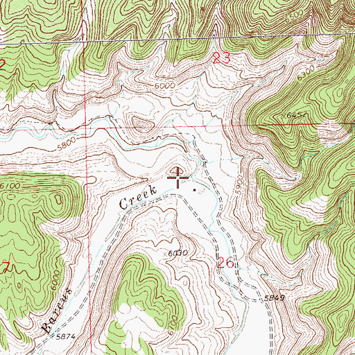 Topographic Map of Barcus Creek, CO