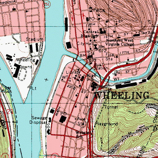 Topographic Map of Zion Lutheran Church, WV