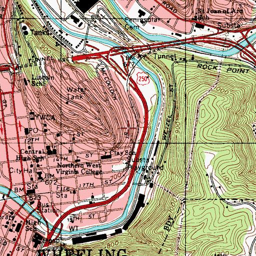 Topographic Map of Agape Baptist Church, WV