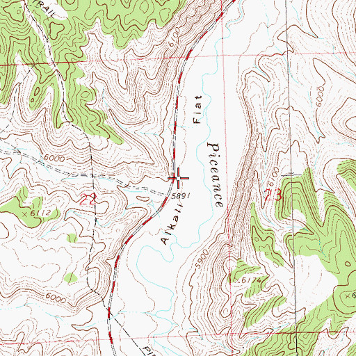 Topographic Map of Alkali Flat, CO