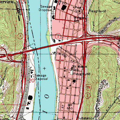 Topographic Map of Metropolitan Baptist Church, WV