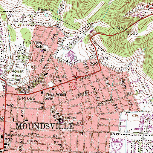 Topographic Map of The Church of Jesus Christ of Latter Day Saints, WV