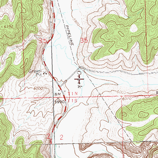 Topographic Map of Dry Fork Piceance Creek, CO