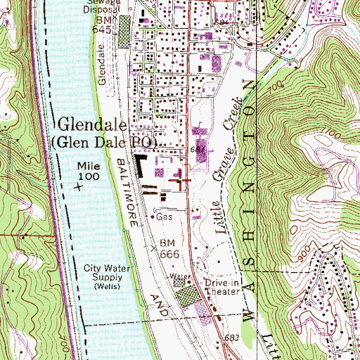Topographic Map of Praise Fellowship Church, WV