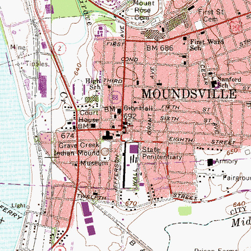 Topographic Map of Salvation Army Chapel, WV