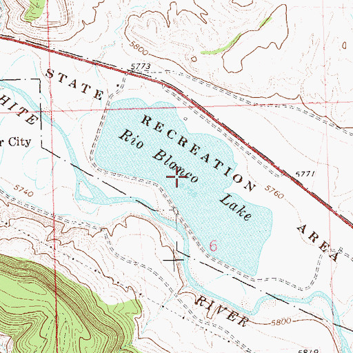 Topographic Map of Rio Blanco Lake, CO
