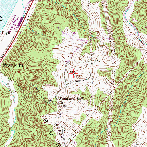 Topographic Map of Doty Cemetery, WV