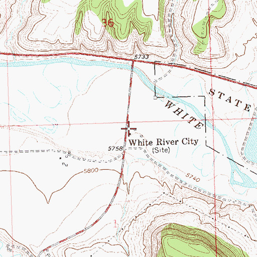 Topographic Map of White River City, CO