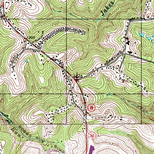 Topographic Map of First Church of God, WV