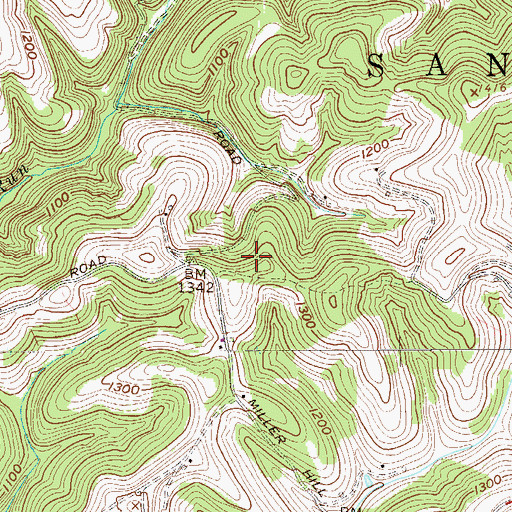 Topographic Map of Locust Grove School (historical), WV