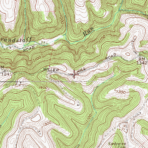 Topographic Map of Lone Oak School (historical), WV