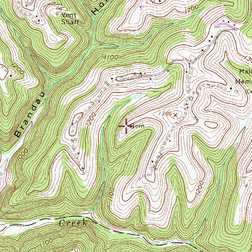 Topographic Map of McHenry Cemetery, WV