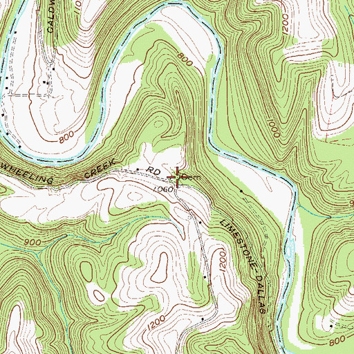 Topographic Map of Memorial Cemetery, WV