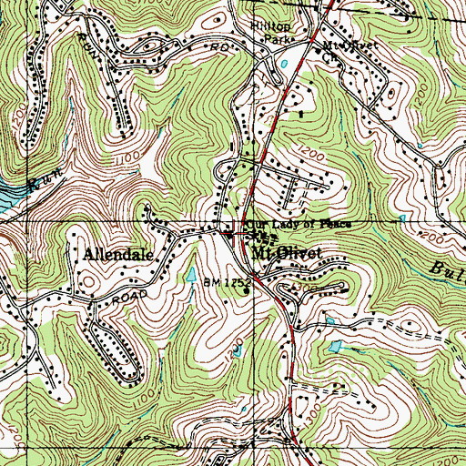Topographic Map of Our Lady of Peace Roman Catholic Church, WV