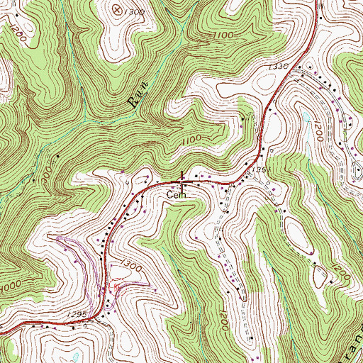 Topographic Map of Shafer Farm Cemetery, WV