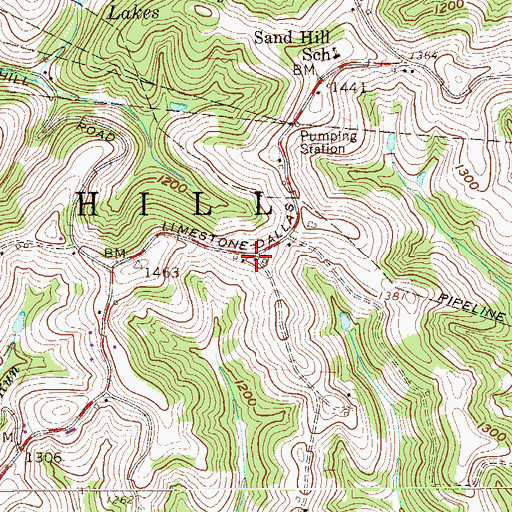 Topographic Map of Upper Sand Hill School (historical), WV