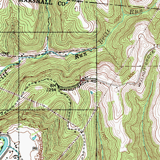 Topographic Map of Walnut Grove School (historical), WV