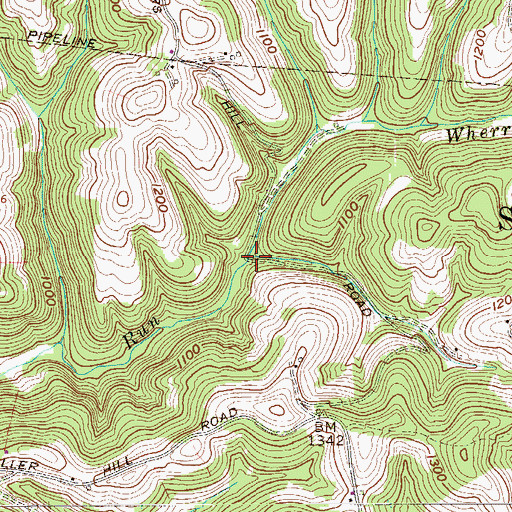 Topographic Map of Winters Run, WV