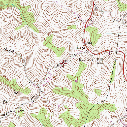 Topographic Map of Allen School (historical), WV