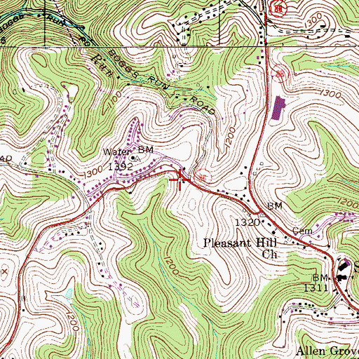 Topographic Map of Allen School (historical), WV