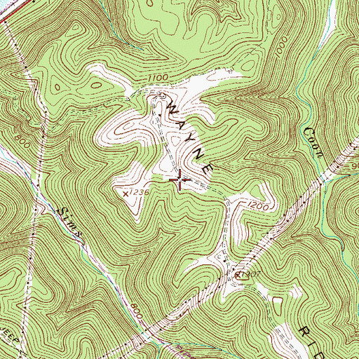 Topographic Map of Bowman School (historical), WV