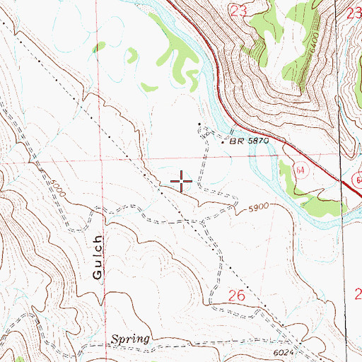 Topographic Map of Beavers Gulch, CO