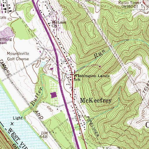 Topographic Map of Christ United Methodist Church, WV