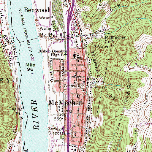 Topographic Map of Church of Christ, WV