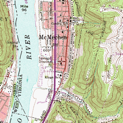 Topographic Map of Church of the Nazarene, WV