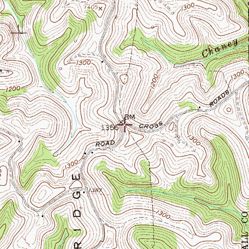Topographic Map of Cross Roads School (historical), WV