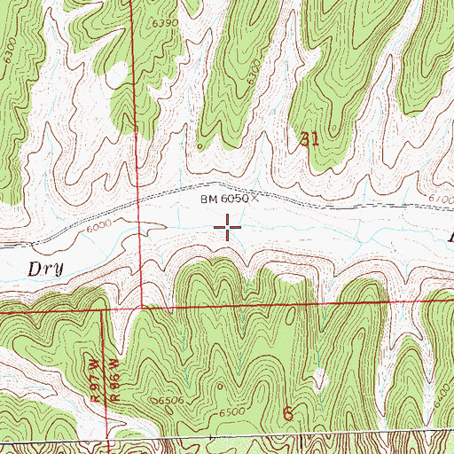 Topographic Map of Ernie Howard Gulch, CO